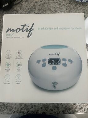 Motif Luna Double Electric Breast Pump - White & Aqua